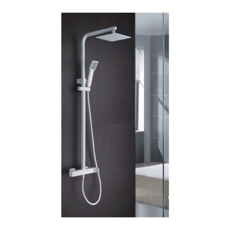 foto del prodotto colonna doccia con monocomando modello fiyi doccetta di dimensioni standard colore bianco finitura opaca imex