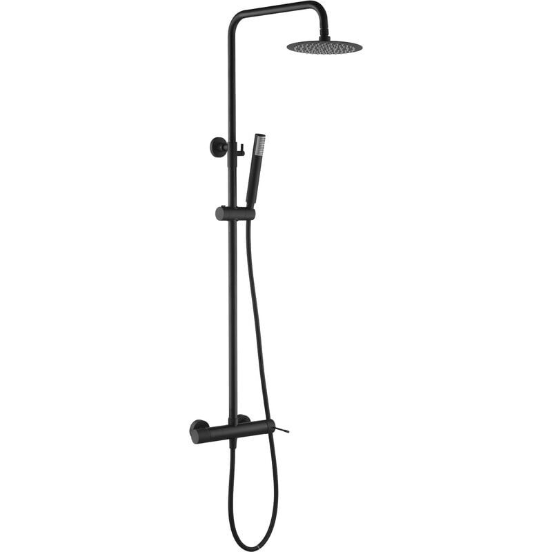 foto del prodotto colonna doccia con monocomando modello line doccia a soffione di dimensioni standard colore nero finitura opaca imex