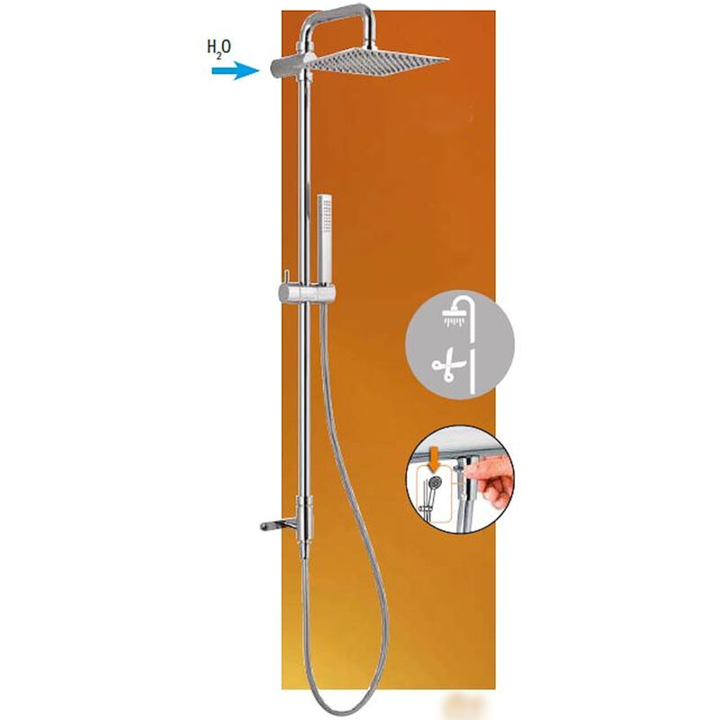 foto del prodotto colonna doccia con presa acqua superiore con soffione quadrato codice prod dsv17135 scelto da desivero