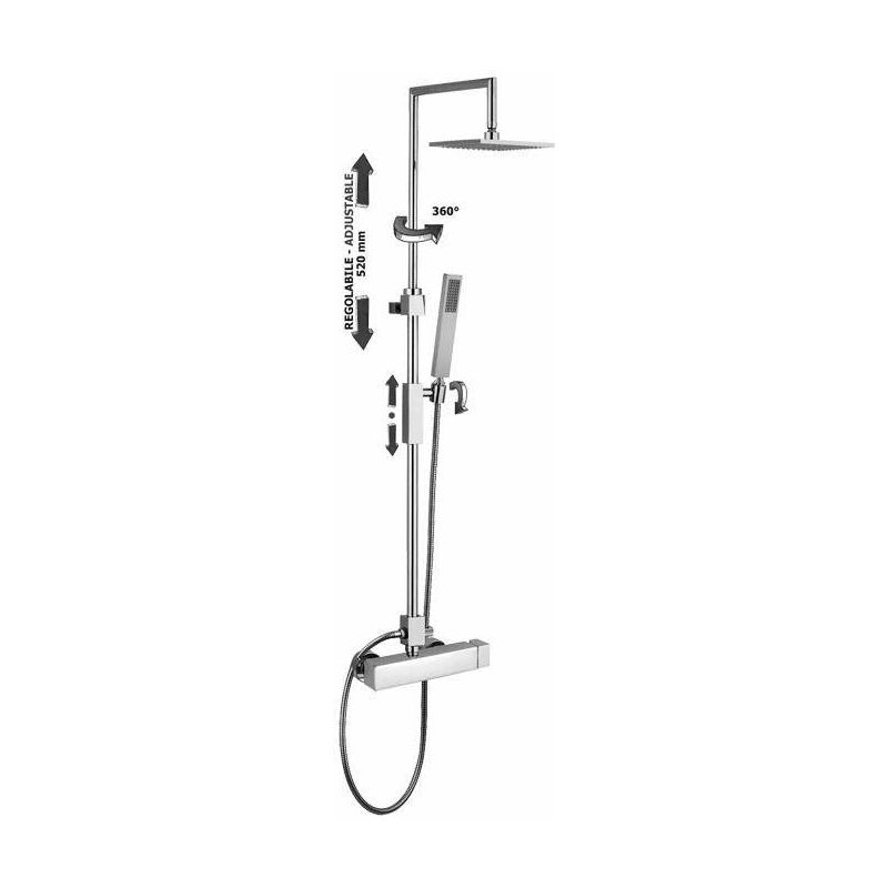 foto del prodotto colonna doccia con soffione 20x20 cm paffoni level zcol620cr cromo