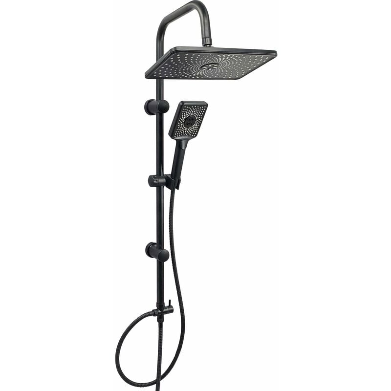 foto del prodotto colonna doccia con soffione cm. 20x30 doccino nero opaco