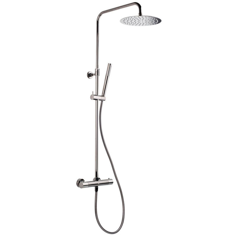 foto del prodotto colonna doccia, doccetta a bastone miscelatore termostatico barra ad altezza regolabile, canna di fucile satdastk swiss aqua technologies