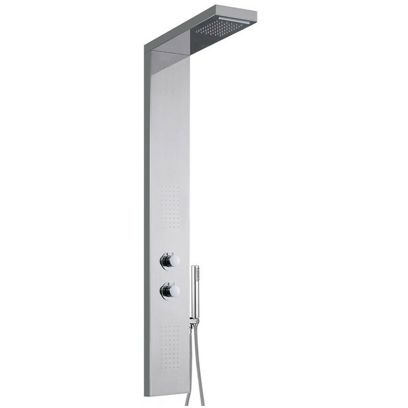 foto del prodotto colonna doccia ermes 140x20x4 cm inox cromato con miscelatore meccanico e deviatore incorporati