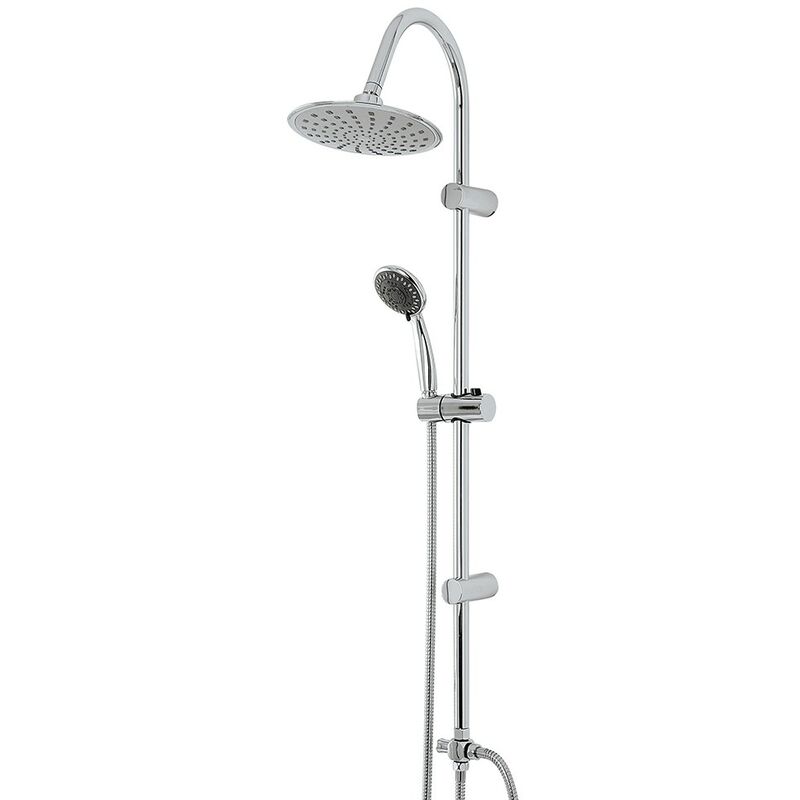 foto del prodotto colonna doccia h 100 cm in acciaio cromato con deviatore