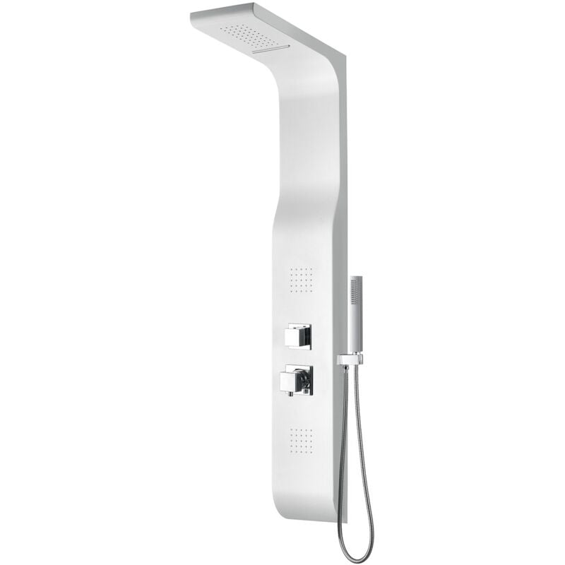 foto del prodotto colonna doccia idromassaggio abs bianco con miscelatore mod. marmore