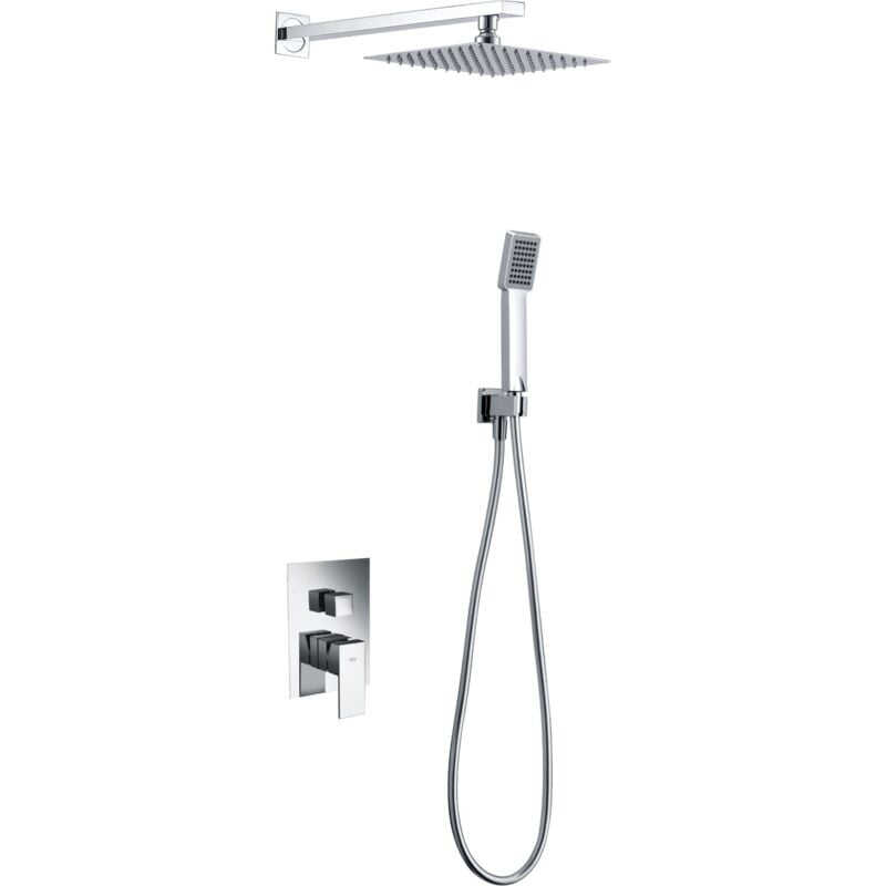 foto del prodotto colonna doccia incassata con monocomando modello dublino doccetta di dimensioni standard colore grigio con finitura cromata imex