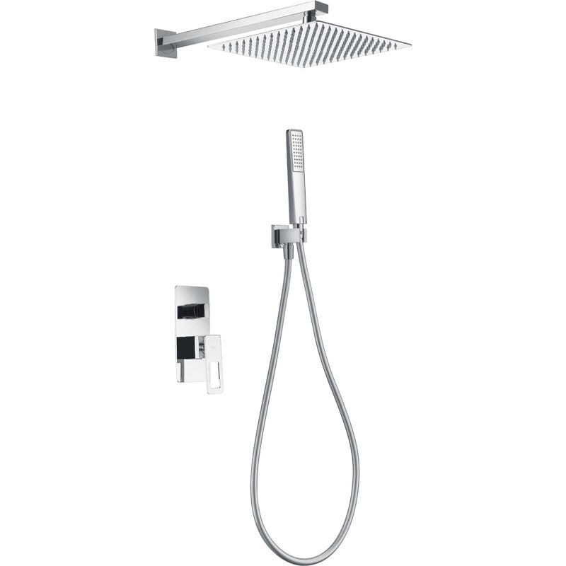 foto del prodotto colonna doccia incassata con monocomando modello svezia soffione di dimensioni standard colore grigio rifinitura cromata imex