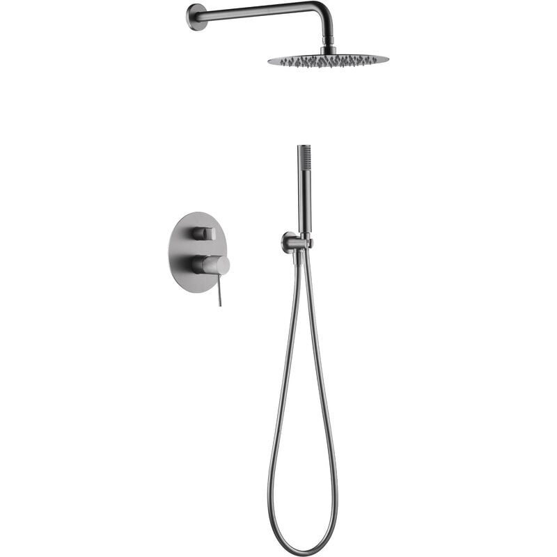 foto del prodotto colonna doccia incassata con rubinetto monocomando modello line soffione di dimensione standard colore argento finitura nickel imex