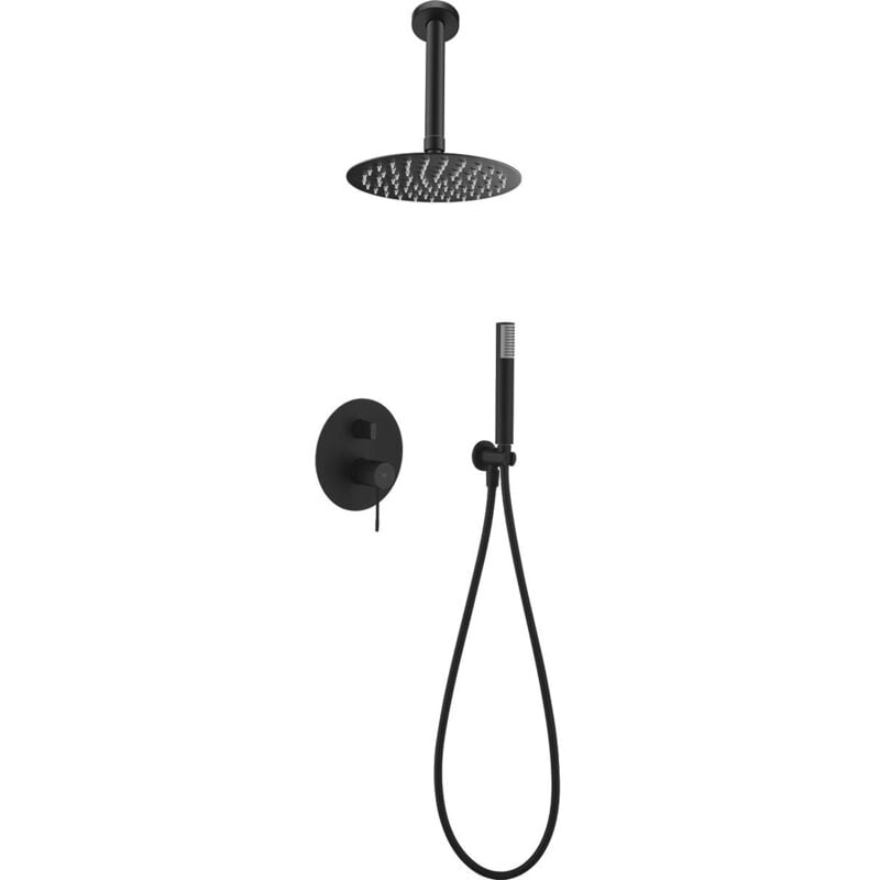 foto del prodotto colonna doccia incasso con monocomando modello top getto di dimensioni standard colore nero con finitura opaca imex