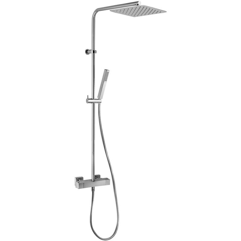foto del prodotto colonna doccia jacuzzi rubinetteria glint con miscelatore termostatico soffione ultrapiatto 25x25 cm e doccia monogetto