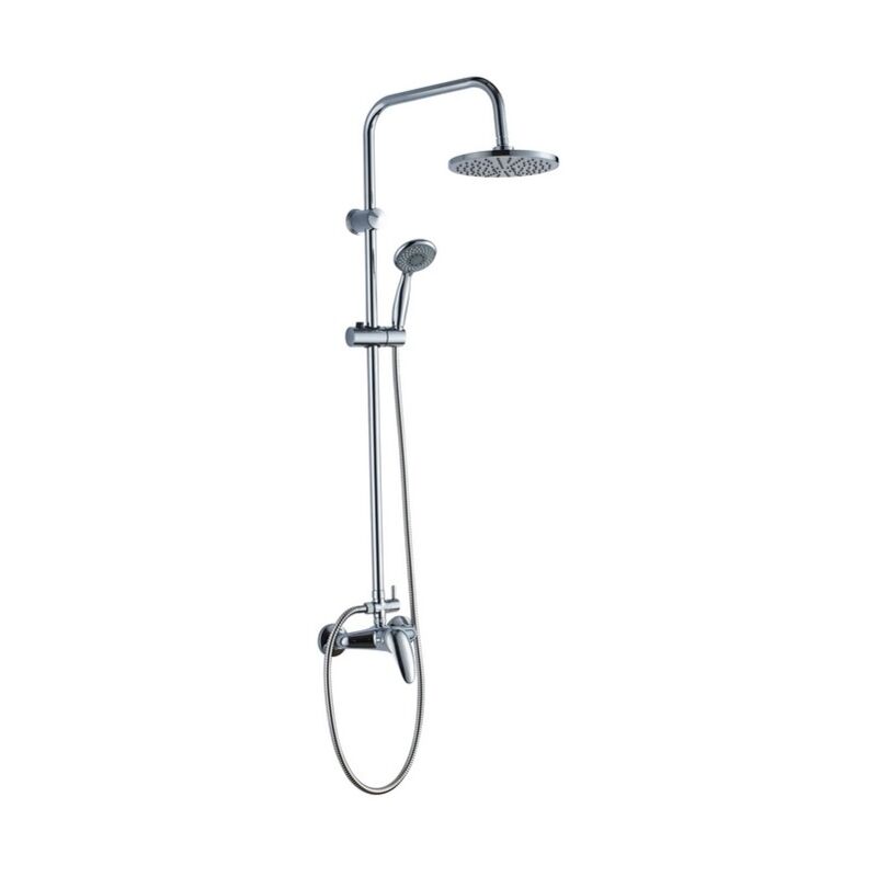 foto del prodotto colonna doccia luton in acciaio con rubinetto e soffione tondo 20 cm