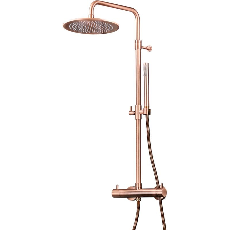foto del prodotto colonna doccia meccanica modello tondo colore rame pollini jessy 40p10264b0ra rame
