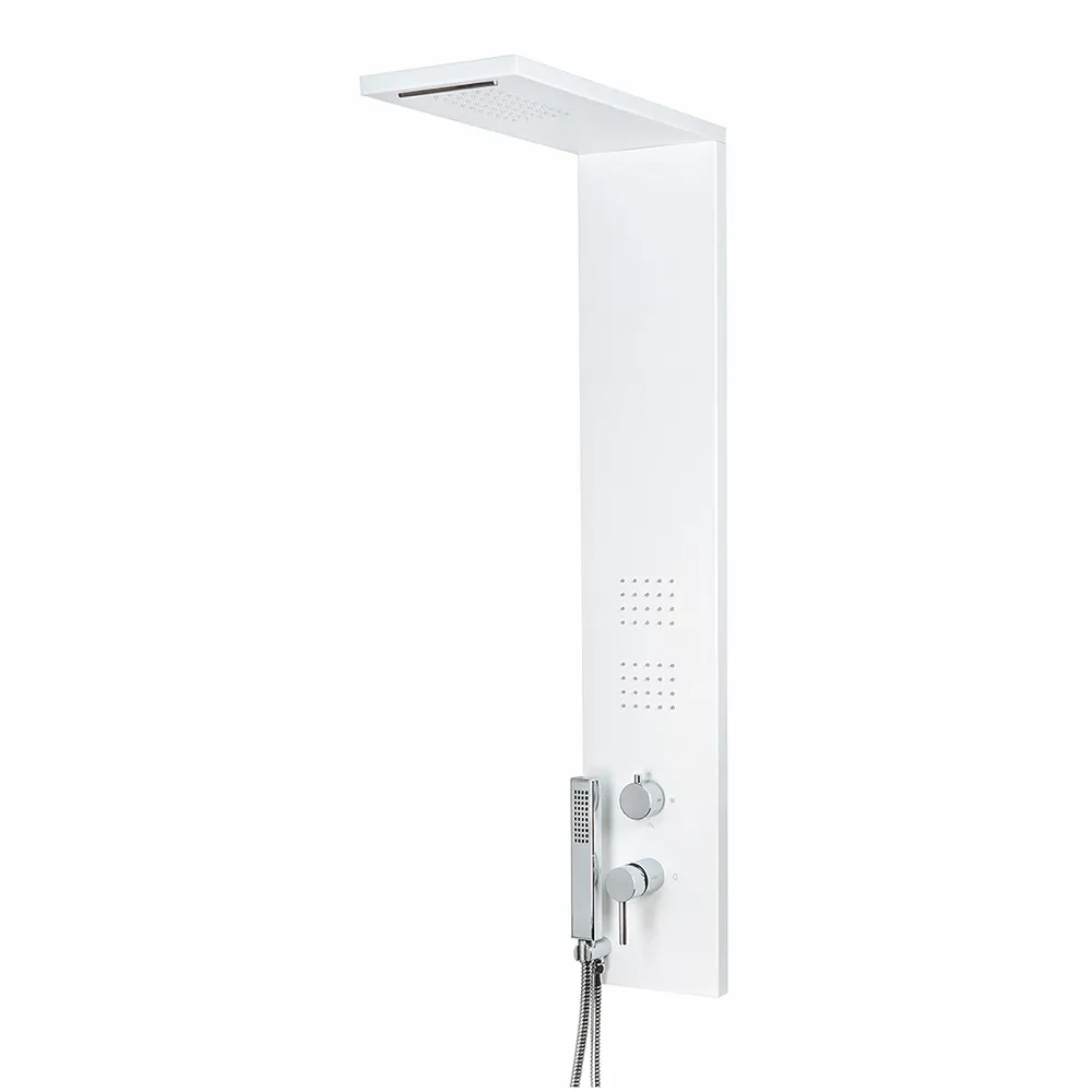 foto del prodotto colonna doccia multifunzione bianco opaco con 4 getti in acciaio inox