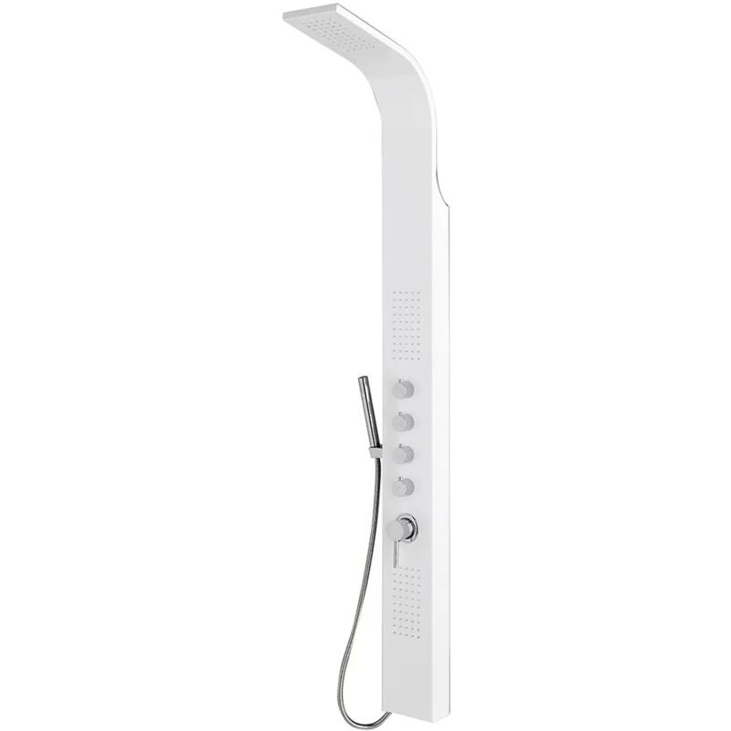 foto del prodotto colonna doccia multifunzione in alluminio bianco con 4 funzioni