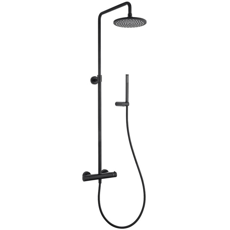 foto del prodotto colonna doccia nero opaco termostatica jacuzzi rubinetteria serie lumos