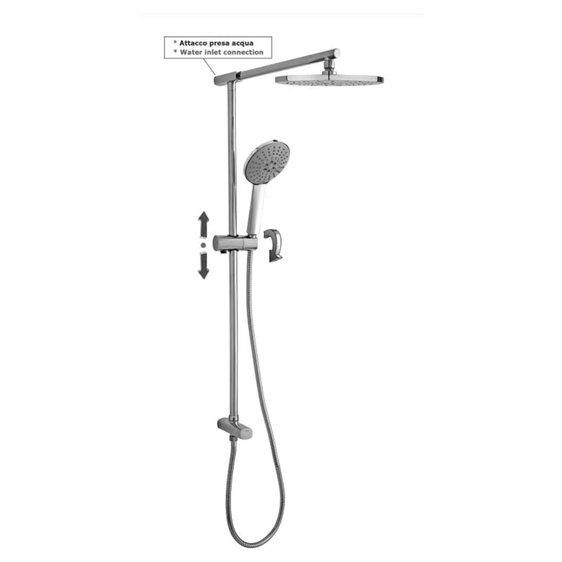 foto del prodotto colonna doccia paffoni up zcol687cr cromato metallo