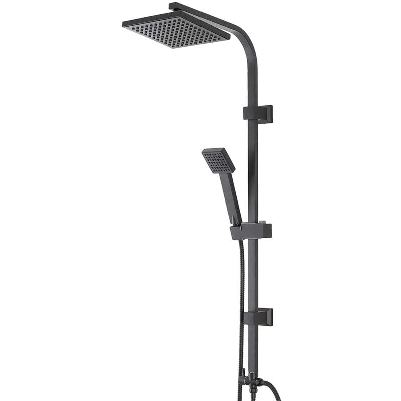 foto del prodotto colonna doccia regolabile h 93 in acciaio nero opaco soffione 19x19