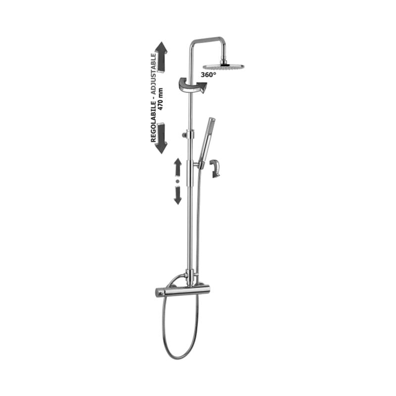 foto del prodotto colonna doccia regolabile paffoni master plus zcol601cr cromato metallo