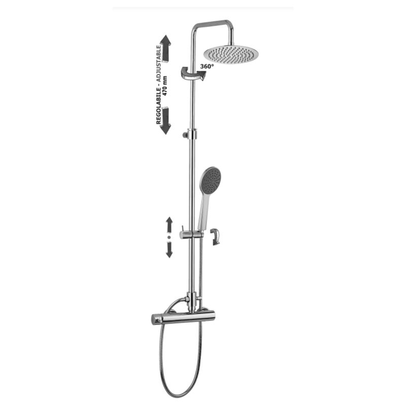 foto del prodotto colonna doccia regolabile paffoni mini master zcol686sk2cr cromato metallo