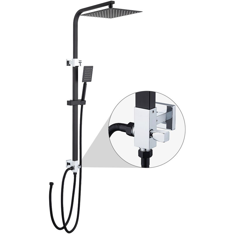 foto del prodotto colonna doccia senza miscelatore en acciaio inossidabile, set de doccia con 10 pollici soffione e doccetta, altezza regolabile 69cm 113cmm auralum
