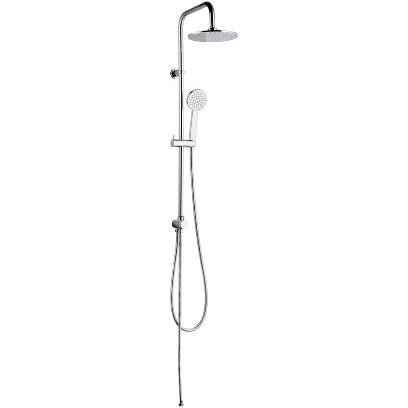 foto del prodotto colonna doccia senza rubinetto k2o chillout valley 96,5 cm design rotondo in acciaio inossidabile con soffione e doccetta a mano