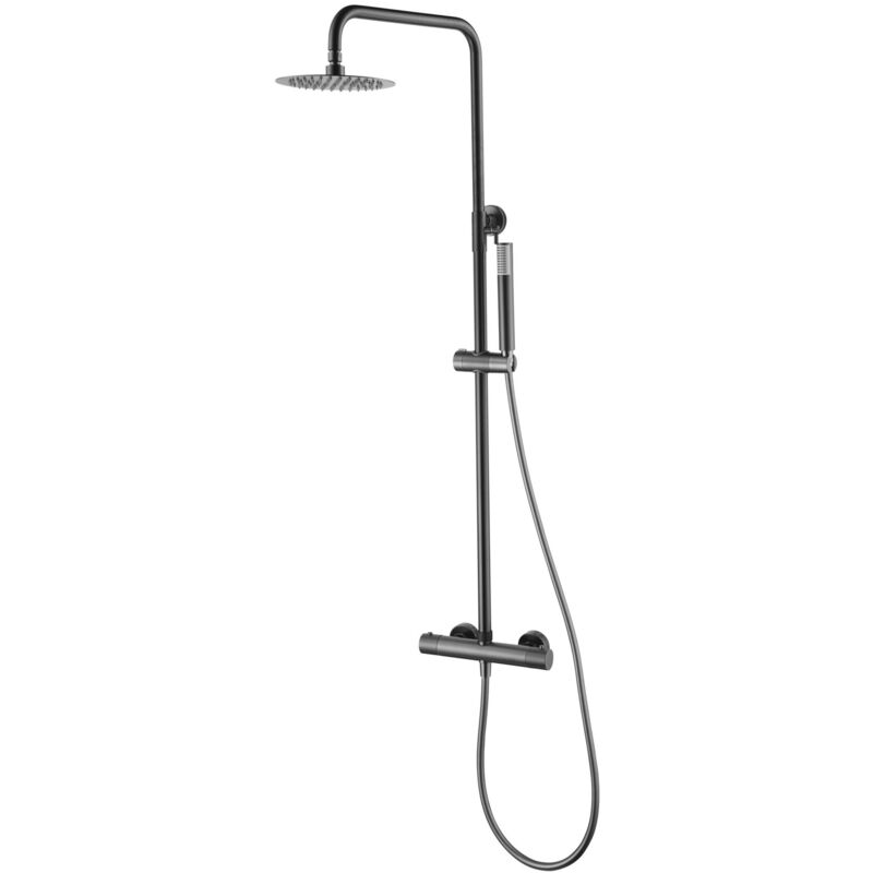 foto del prodotto colonna doccia termostatica, barra da bagno con rubinetto termostatico in acciaio inox e ottone, rubinetto da bagno