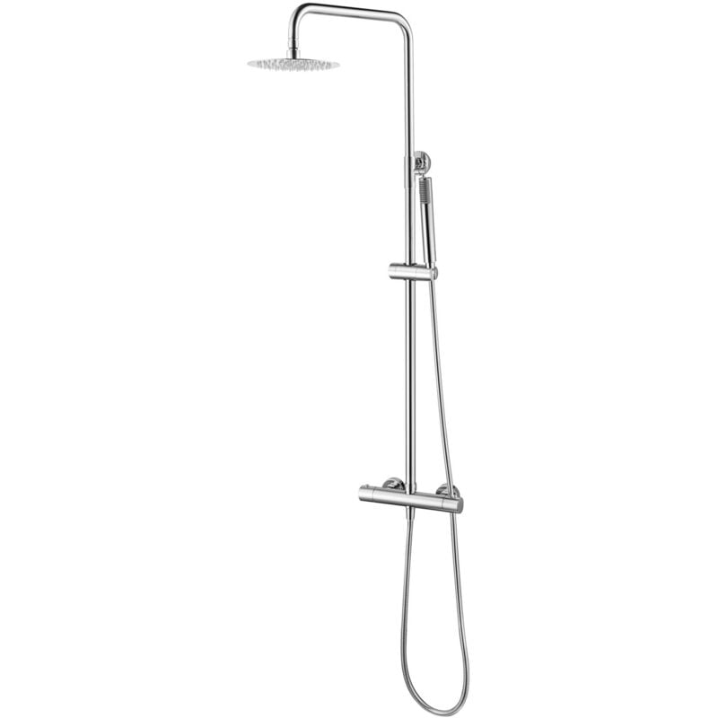 foto del prodotto colonna doccia termostatica, barra da bagno termostatica in acciaio inossidabile e ottone, rubinetti da bagno cromati