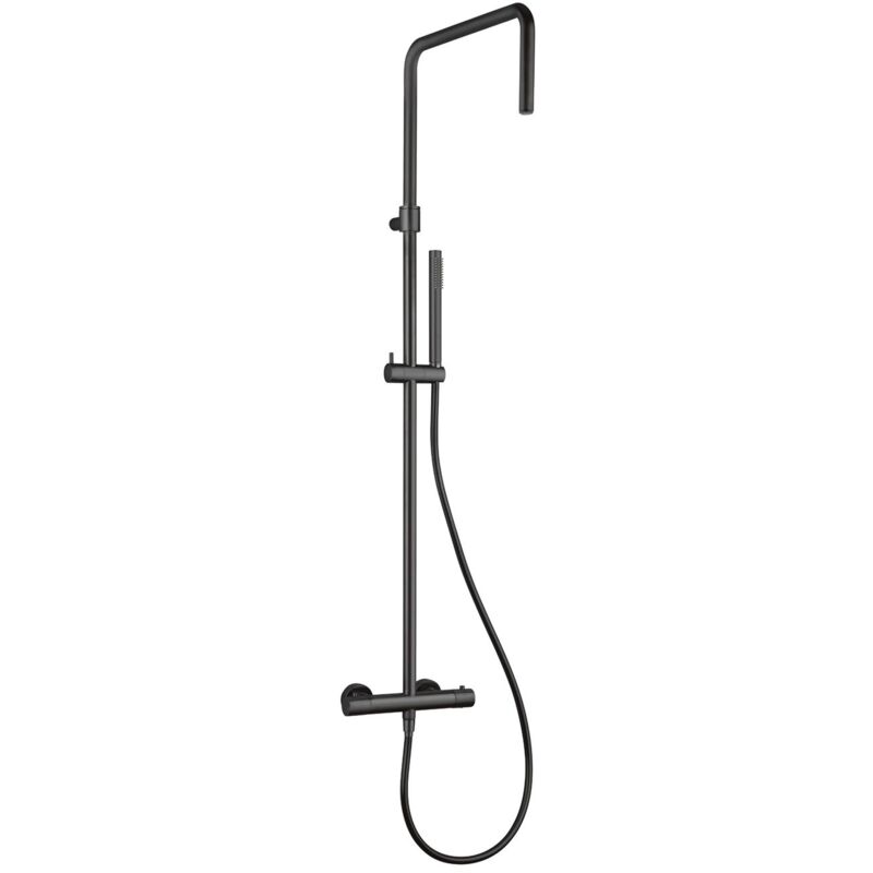 foto del prodotto colonna doccia termostatica colore nero opaco con getto diffusore mamoli tuttodunpezzo 37170000002k nero opaco