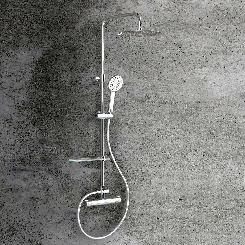foto del prodotto colonna doccia termostatica lima altezza regolabile 95 127 cm inox lucido