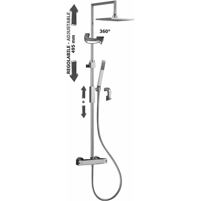 foto del prodotto colonna doccia termostatica modello quadro paffoni level zcol655cr cromo