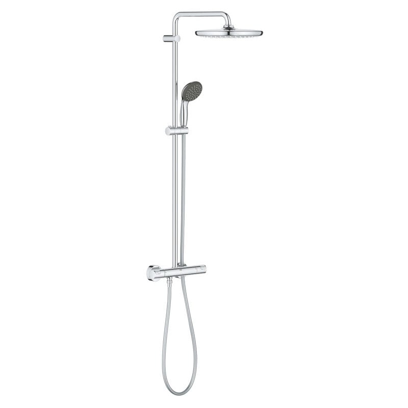 foto del prodotto colonna doccia vitalio start ecojoy con miscelatore termostatico, soffione da 250 mm, doccetta a 2 getti, cromo 26816000 grohe