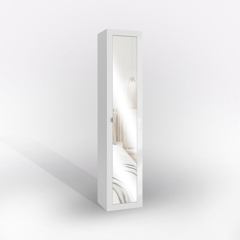 foto del prodotto colonna mod. basic cm 41.5x35 h.195 bianco lucido e specchio