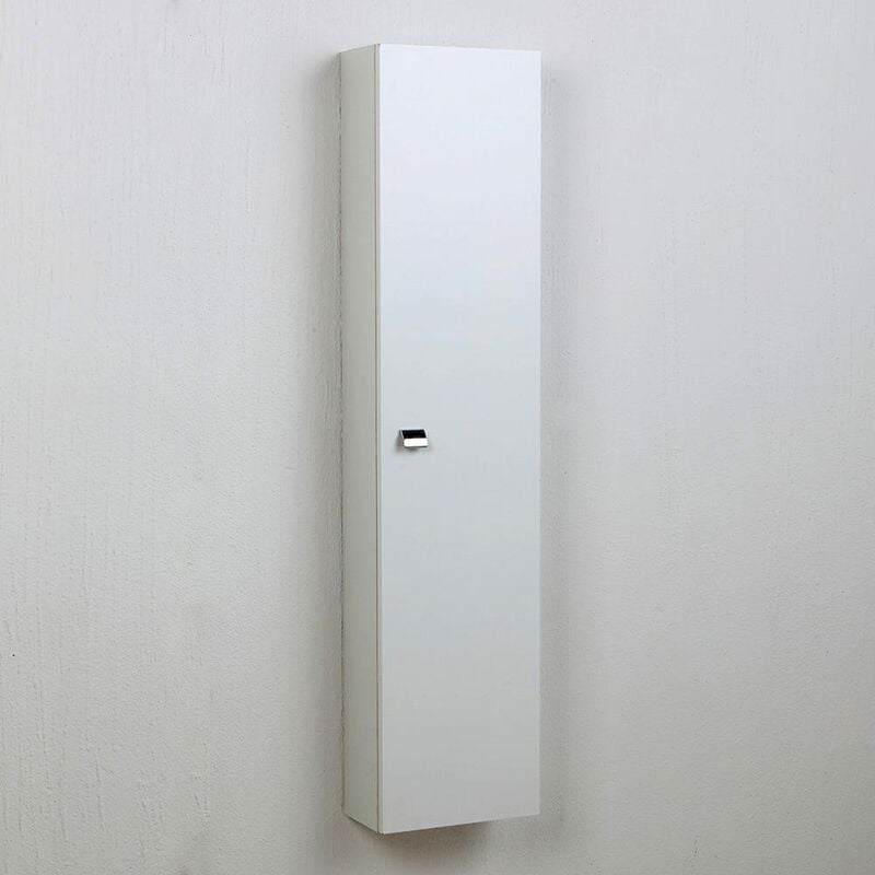 foto del prodotto colonna per bagno salvaspazio in bianco lucido con anta simply