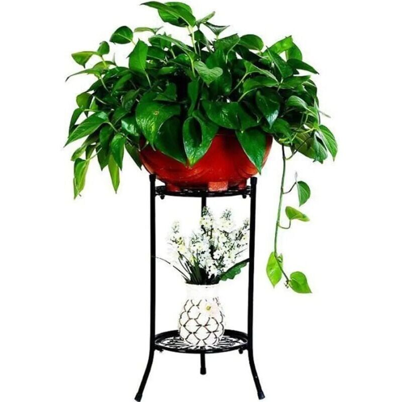 foto del prodotto colonna per fiori porta fiori colonna per piante porta piante sgabello porta fiori nero 25x25x50cm