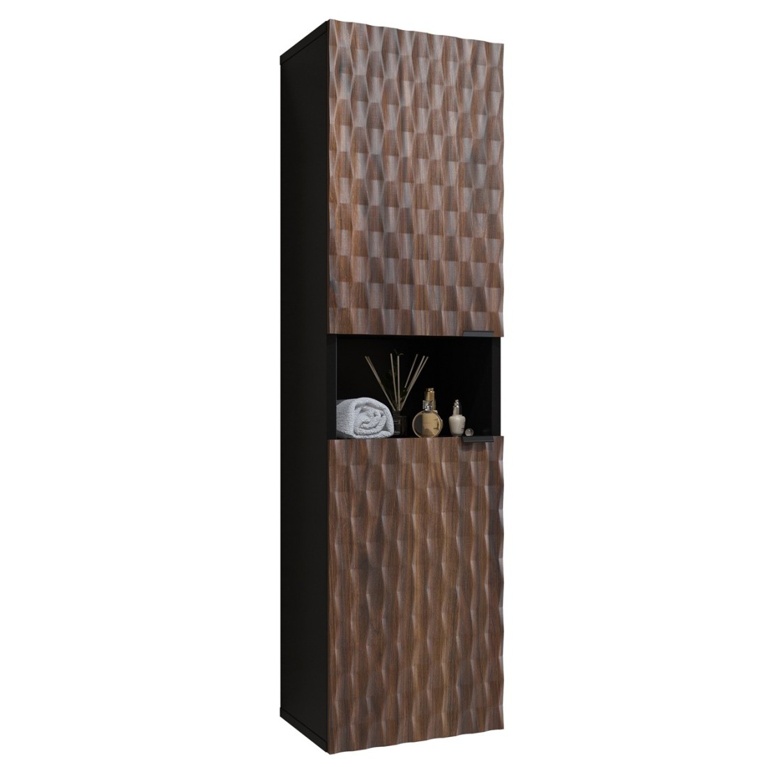 foto del prodotto colonna per il bagno collezione king rovere scuro e nero