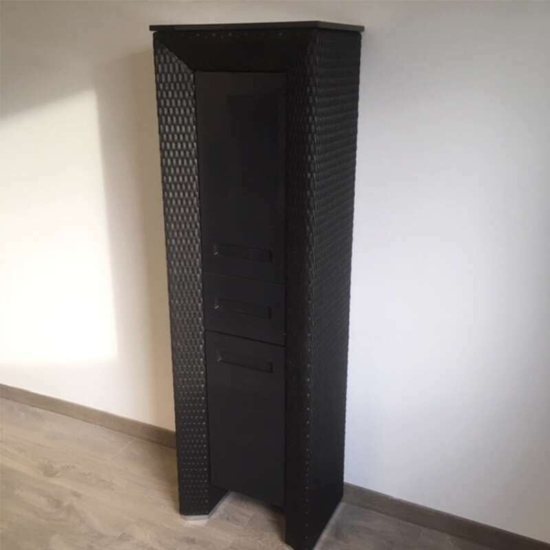 foto del prodotto colonna portaoggetti charleston frassino nero 170 cm bagno