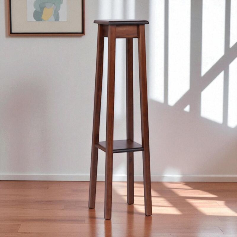 foto del prodotto colonna portavaso in legno arredo ingresso big h110 noce