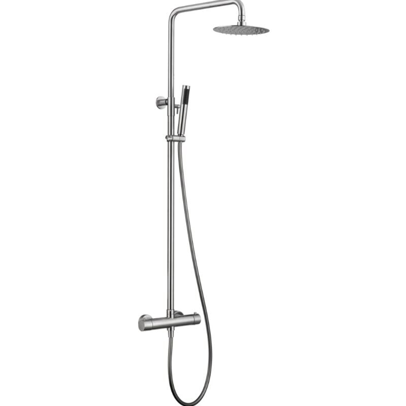 foto del prodotto colonna set asta doccia termostatica estensibile docce da esterno interno in acciaio inox s.304. colore acciaio inossidabile