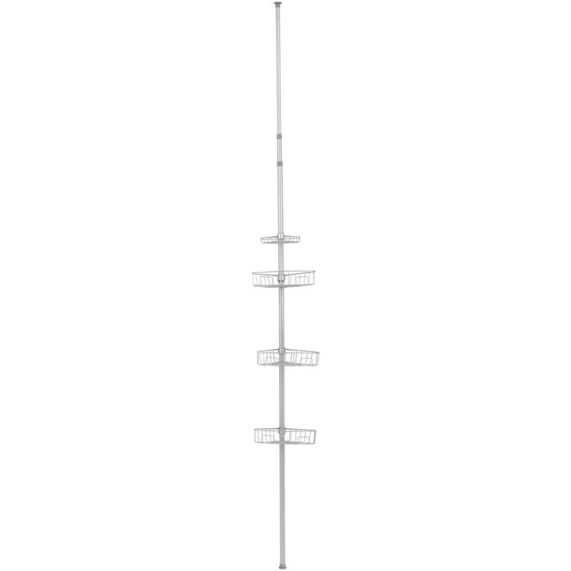 foto del prodotto colonna telescopica in metallo verniciato 4 ripiani grigio tendance