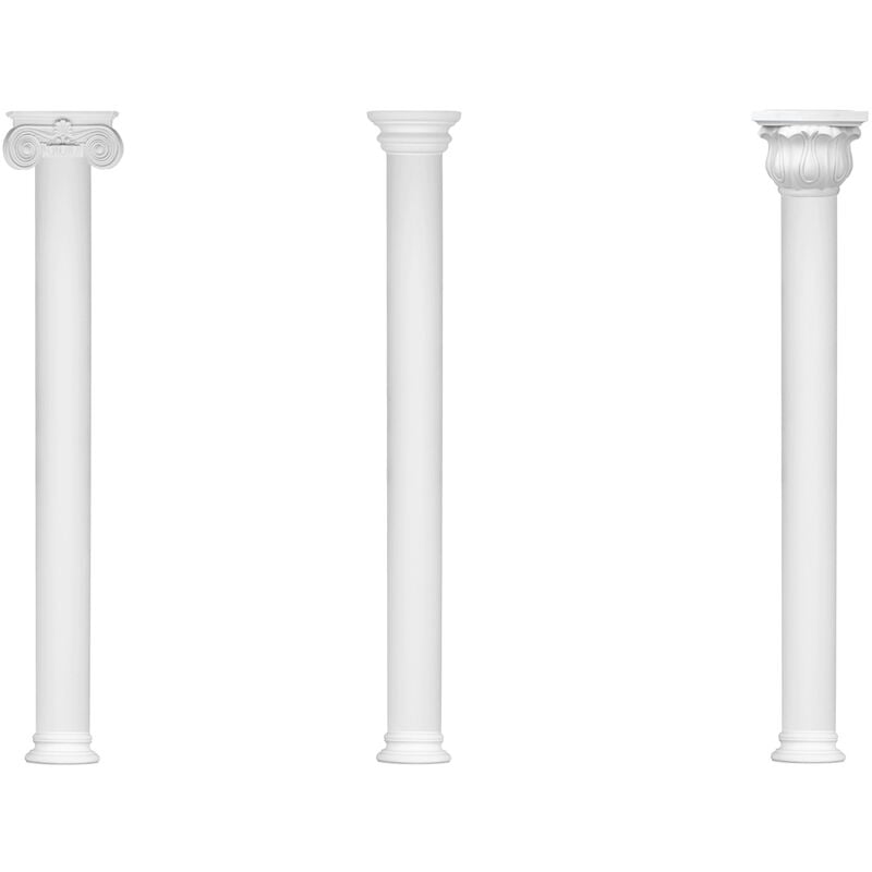 foto del prodotto colonne e mezze colonne rotonde lisce stucco 180mm selezione n3218 semicircolare, set completo