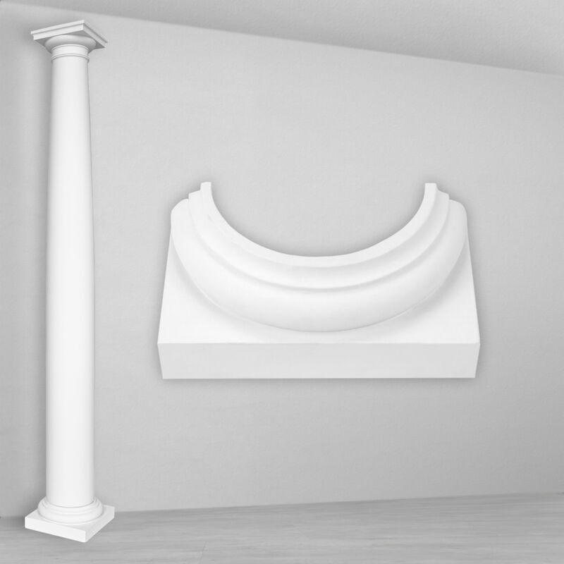 foto del prodotto colonne e mezze colonne rotonde lisce stucco 203mm selezione n3020 semicircolare, base