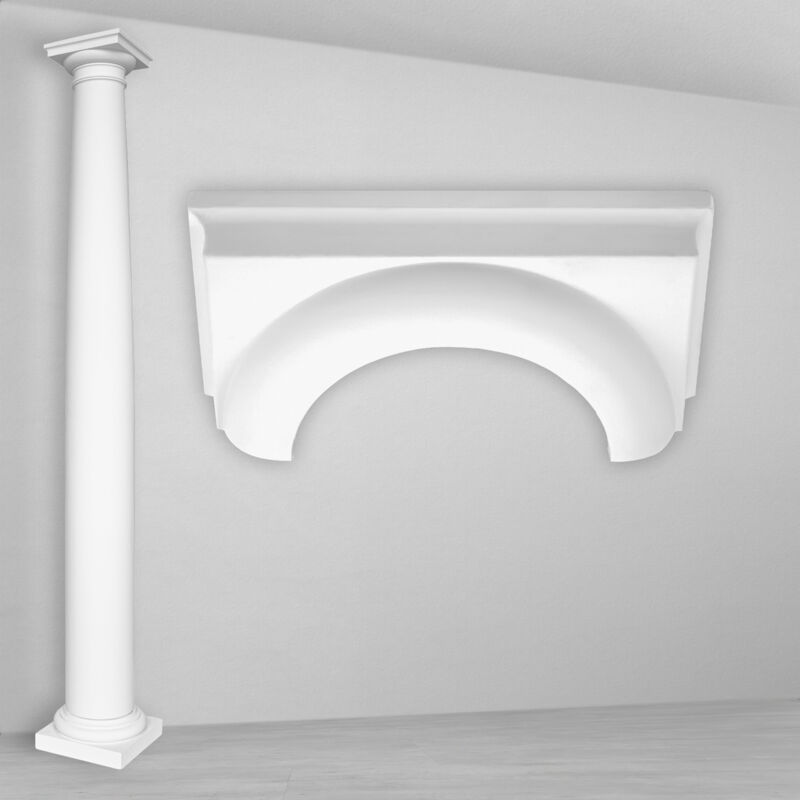foto del prodotto colonne e mezze colonne rotonde lisce stucco 203mm selezione n3020 semicircolare, capitale