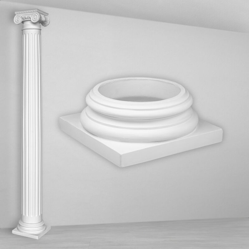 foto del prodotto colonne e mezze colonne rotonde scanalate stucco selezione 152mm n3215 rotondo, base