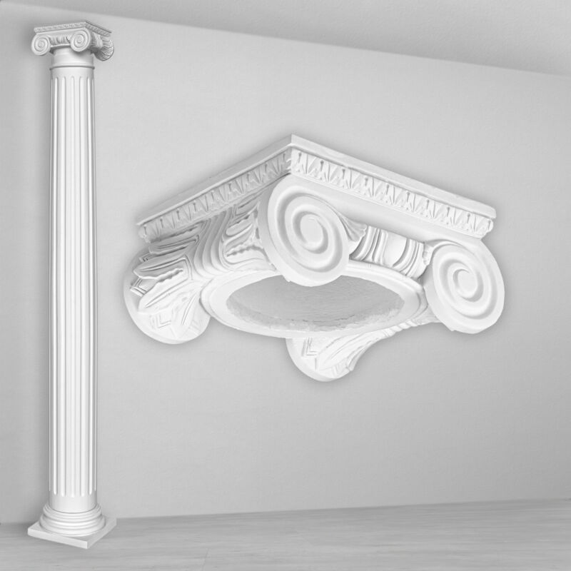 foto del prodotto colonne e mezze colonne rotonde scanalate stucco selezione 152mm n3215 rotondo, capitale