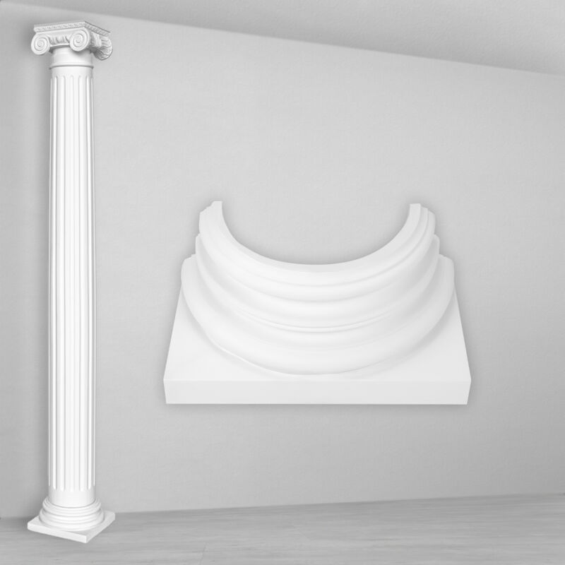 foto del prodotto colonne e mezze colonne rotonde scanalate stucco selezione 152mm n3215 semicircolare, base