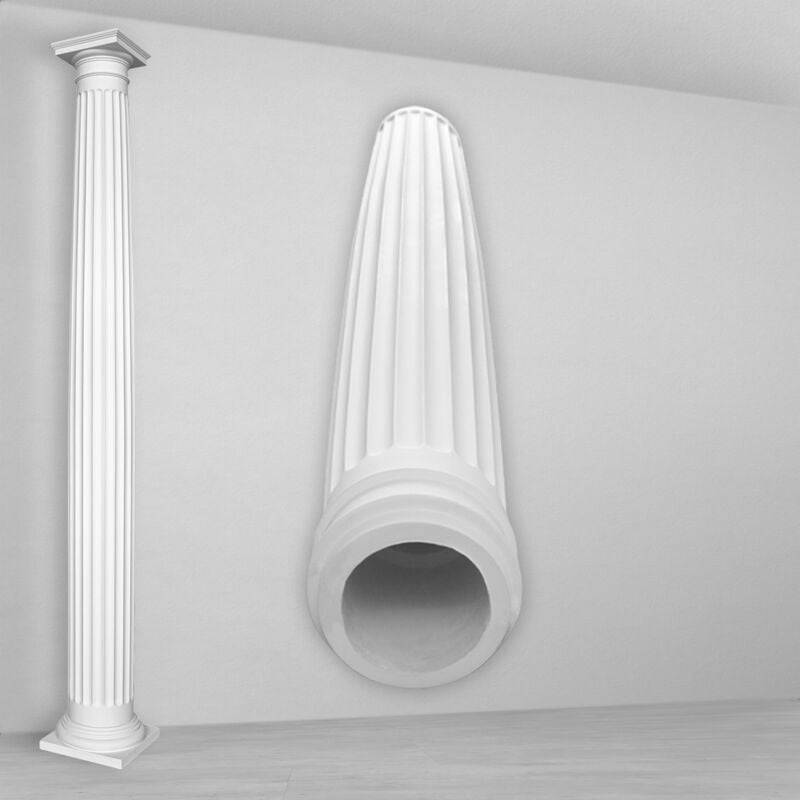 foto del prodotto colonne e mezze colonne rotonde scanalate stucco selezione 203mm n3120 rotondo, albero