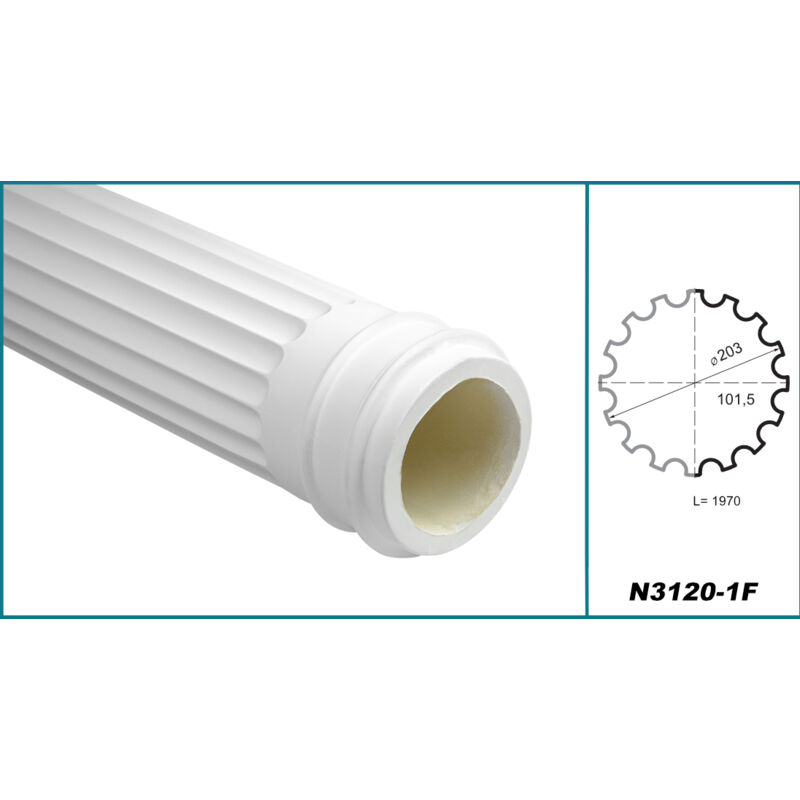 foto del prodotto colonne e mezze colonne rotonde scanalate stucco selezione 203mm n3120 rotondo, base
