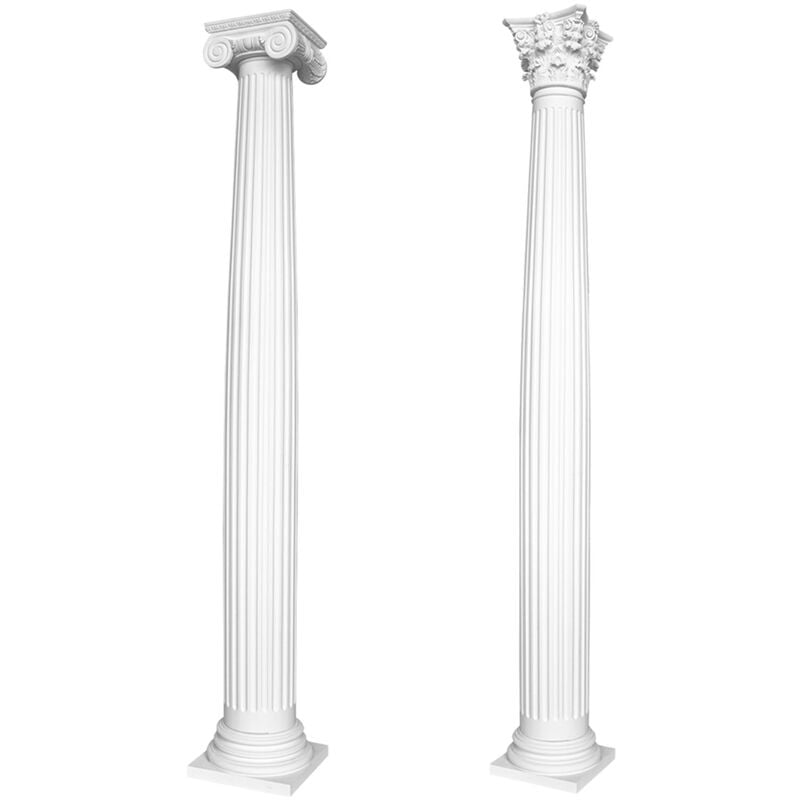 foto del prodotto colonne e mezze colonne rotonde scanalate stucco selezione 203mm n3220 rotondo, base modello 2