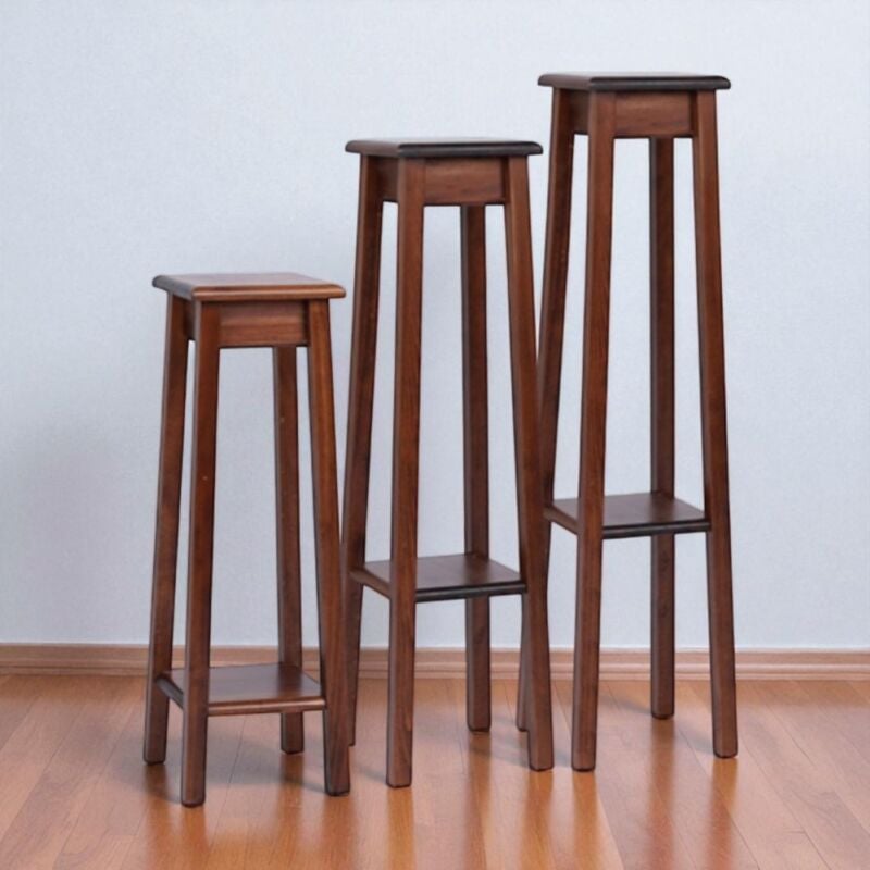 foto del prodotto colonne in legno noce massello arredo casa 3 pz
