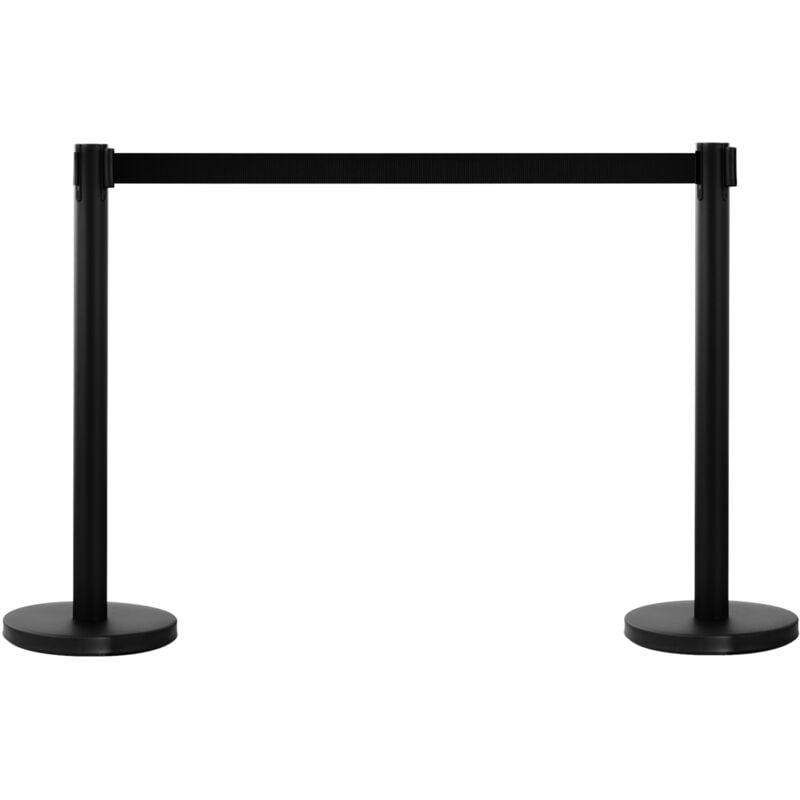 immagine 0 del prodotto colonnina segnapercorso per code tendinastro nero in acciaio outsunny